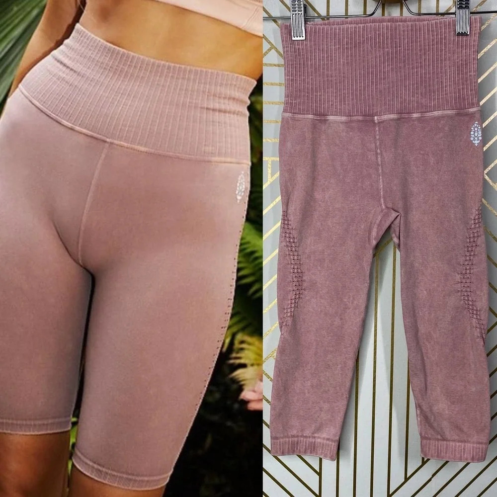Free People Movement Good Karma Bike‎ Shorts Pink